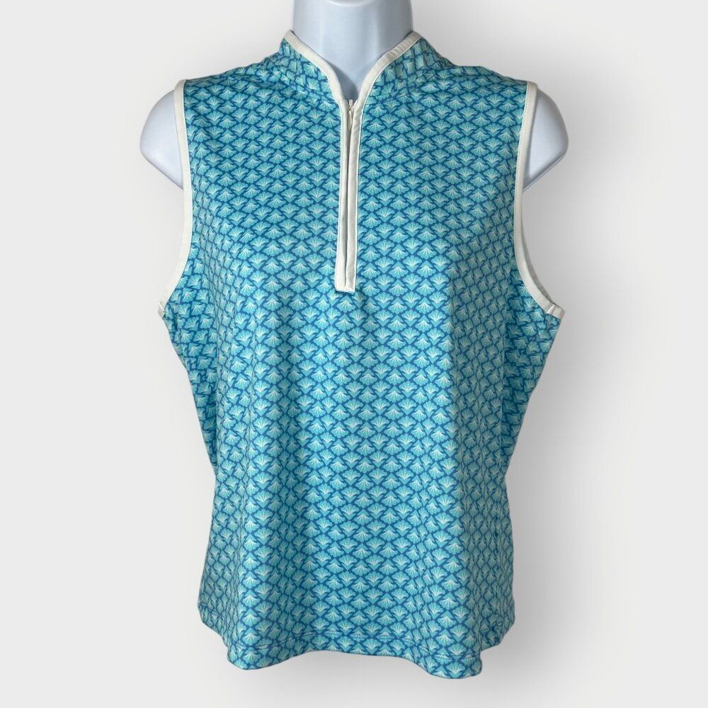 Sigrid Olsen Active Tank Top | L | Aqua | Golf Tennis Pickleball Beachy